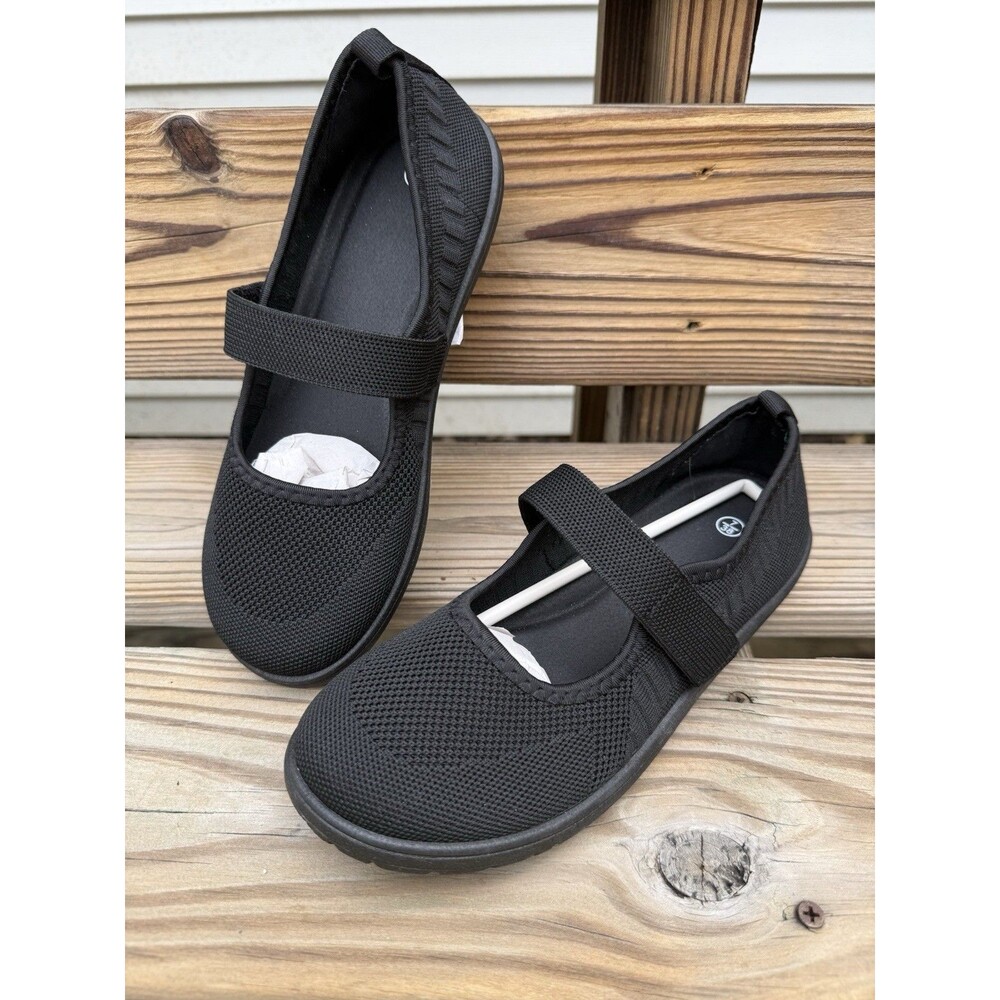 NEW Women’s 7 Barefoot Knit Mary Jane Flats Lightweight Comfortable Shoes Black